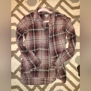 Carhartt Women's Button Down Shirt Purple Lavender Pink White Plaid